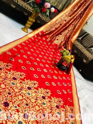 Indian Banarasi Soft Silk with Rich Pallu Saree